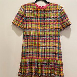Vintage rainbow pleated dress | size 4-6